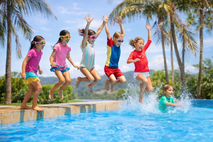 Children enjoying a family holiday together